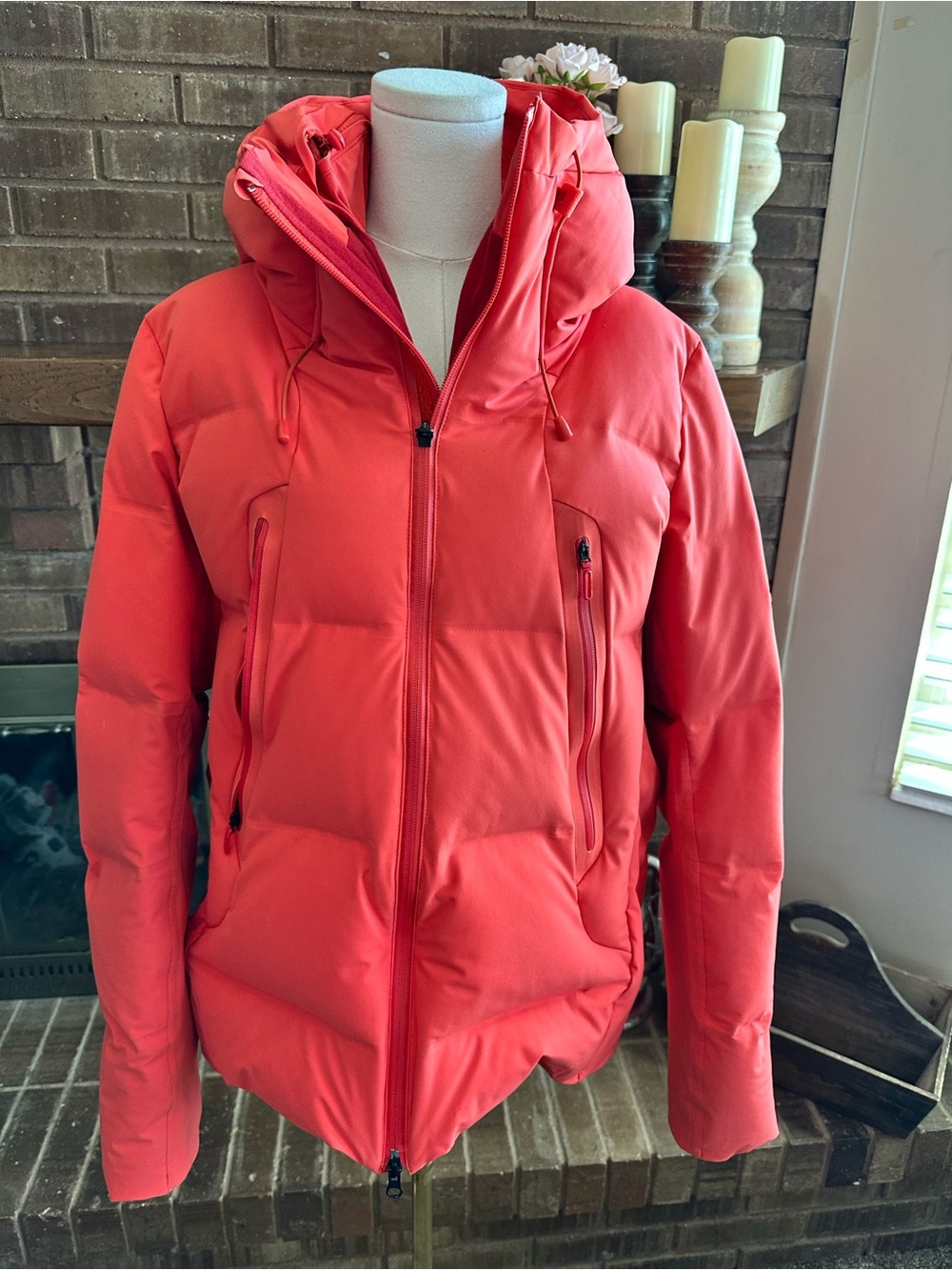 Descente Mizusawa Down Waterproof Non-Quilt Hooded Ski Jacket Mens L